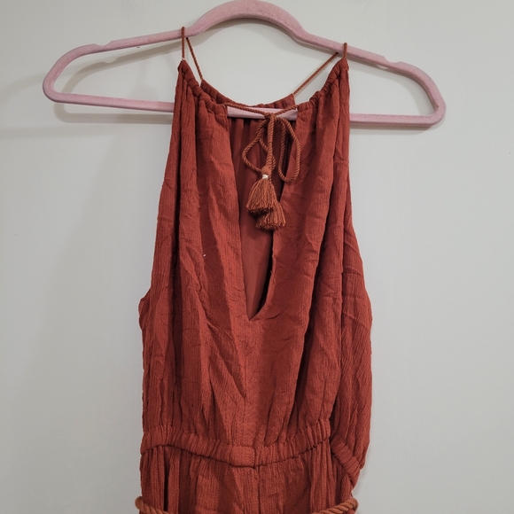 Anthro Elevenses burnt orange microplisse jumpsuit S - Picture 5 of 8